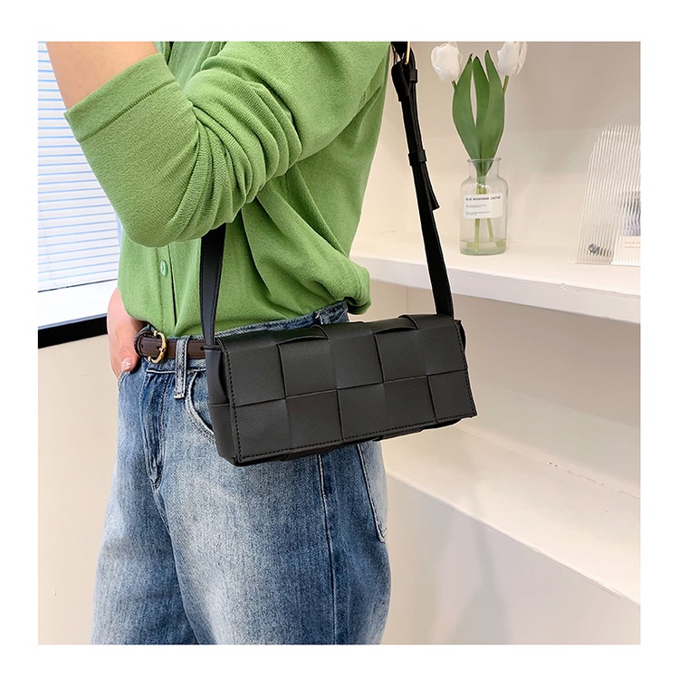 Túi Đeo JASMIN NOIR Chéo Nắp Gập Đan Sợi Dành Cho Nữ