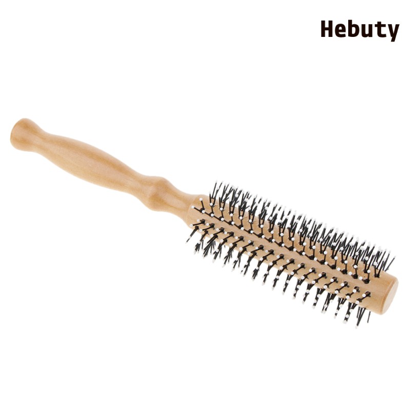 [Home & Living] Wooden Lotus Round Hair Care Brush Wavy Curling Detangling Comb Hairbrush