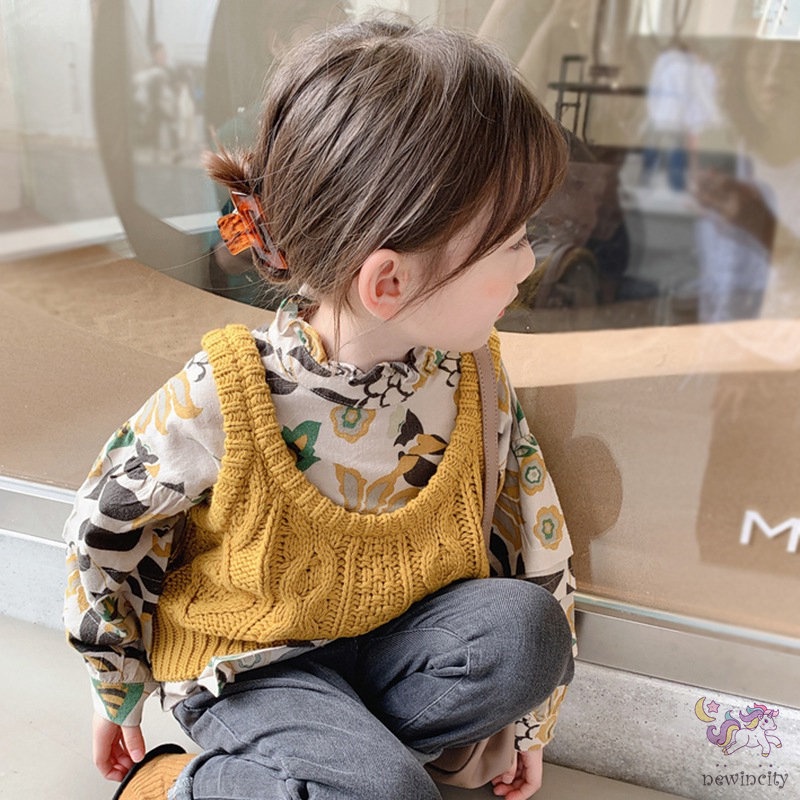 Korean Girls Autumn Retro Style Knitted Vest