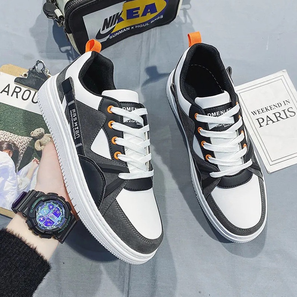 Giày Sneaker Nam Phong Cách Mới Chất Liệu Da Kết Hợp Vải Mềm, Đế Cao Su Non Đi Êm Chân G - 405
