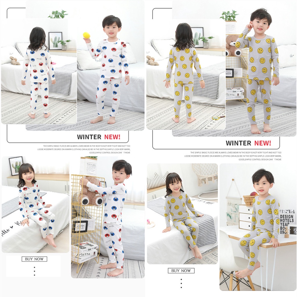 Bộ Đồ Ngủ Pijama Tay Dài Dễ Thương Cho Bé 100-160cm