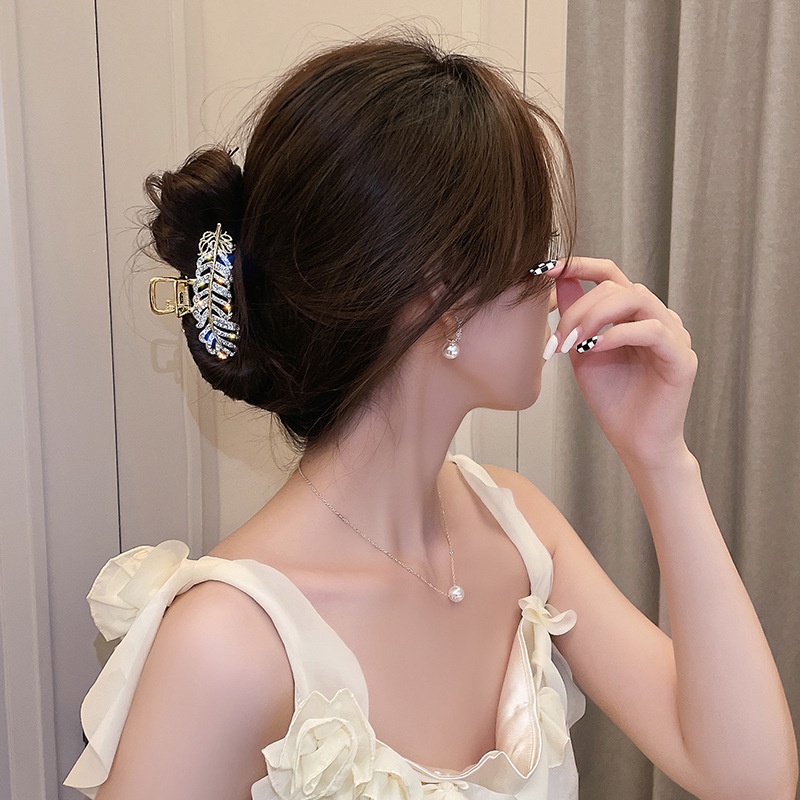 Haimeikang Kẹp tóc nữ bằng kim loại giả ngọc trai thời trang