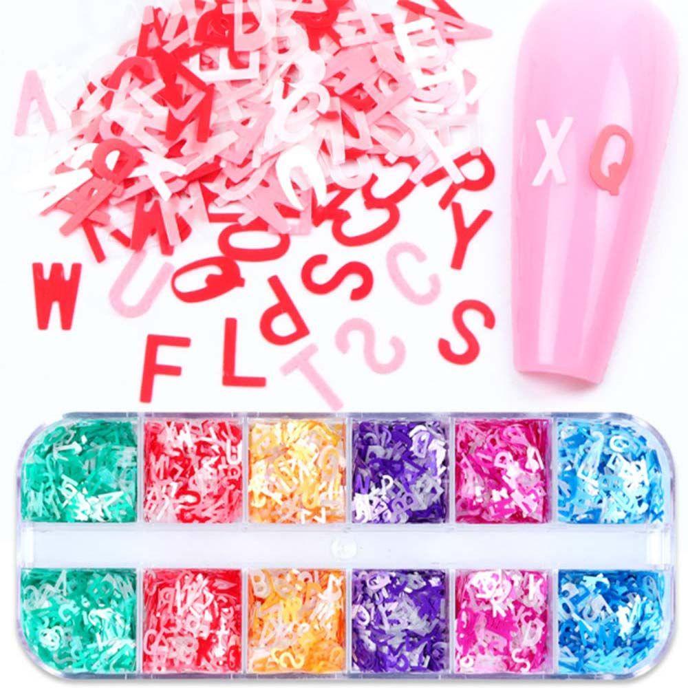 Set 26 Chữ Đính Kim Sa Lấp Lánh Trang Trí Móng Nghệ Thuật DIY