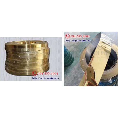 1M-La inox vàng gương, Nẹp la inox 10mm, thanh la inox trang trí, lập là inox 304