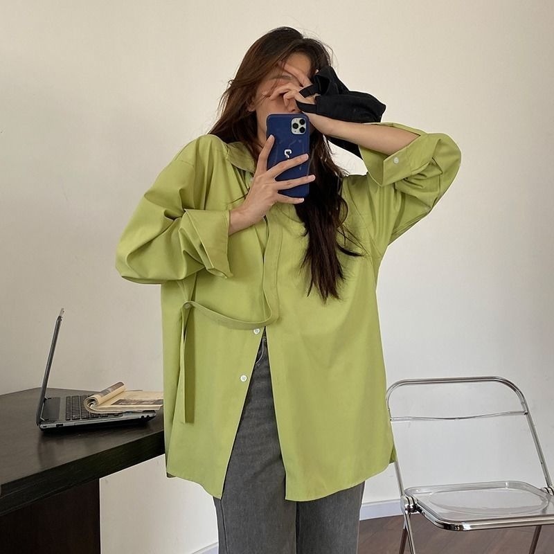 Áo Sơ Mi Nữ Dài Tay Cổ Bẻ Thời Trang Hàn