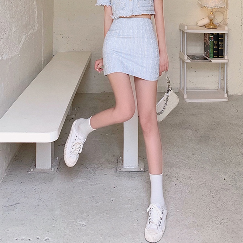 IELGY  Bộ Áo Váy Ngắn Eo Cao Dáng Ôm Phong Cách Pháp Cổ Điển Thời Trang Cho Nữ [Đặt Hàng Riêng Biệt]