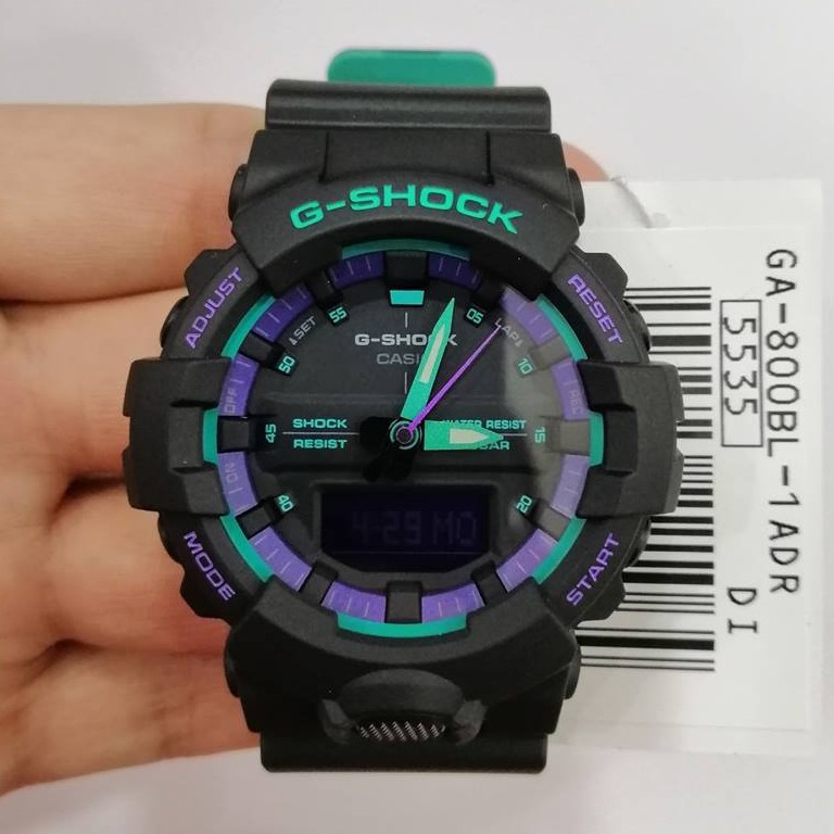 Đồng hồ nam Casio G-Shock GA-800BL-1ADR - kính chống đạn , chống nước ,  độ sâu 200m bảo hành 12 tháng