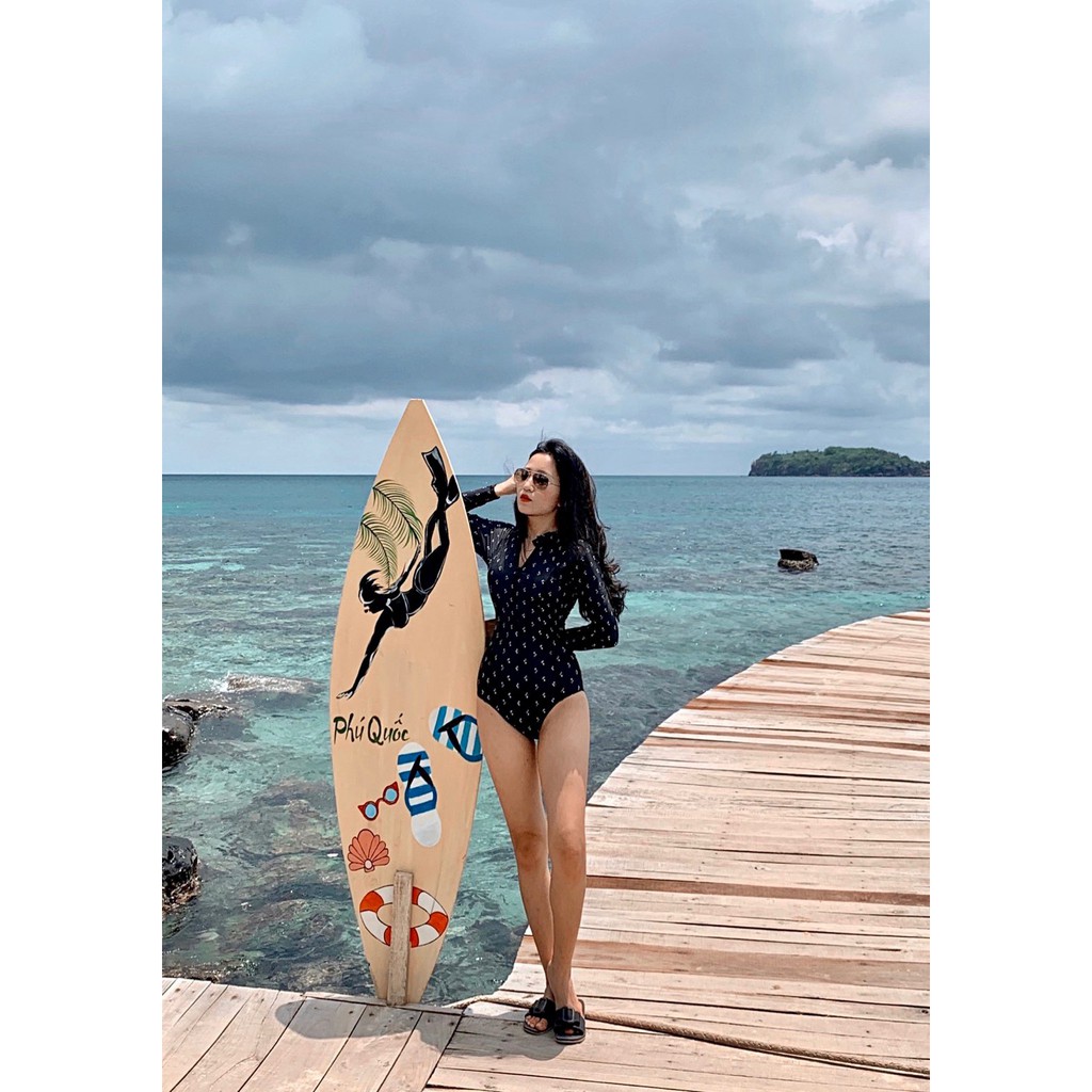 [Ảnh Thật] Đồ Bơi Áo Tắm Dài Tay Một Mảnh Cho Nữ Kín Đáo - Bikini Chống Nắng Khóa Kéo Chất Thun Lạnh - DAUBE - B005
