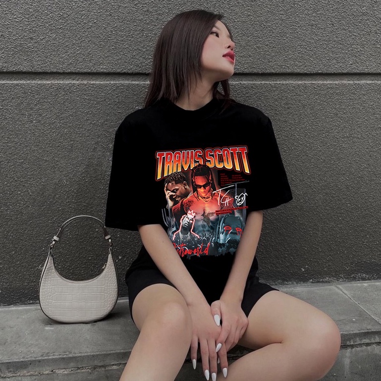 Áo Thun TRAVIS SCOTT Ulzzang Unisex 3 Màu- Áo Phông Tay Lỡ Nam Nữ 100% Cotton  - OCEAN.CLO