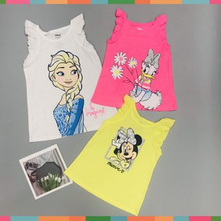 Áo Thun Ba Lỗ Bé Gái, Size 1-7T, Hàng Xuất Dư, Chất cotton Mềm Mát, Hình In Đẹp