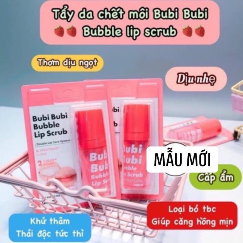 Tẩy da chết môi Bubi bubi lip sủi bọt mẫu mới