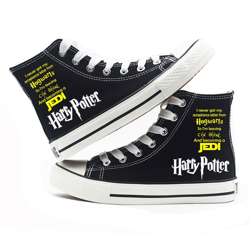 Giày Vải Canvas Cổ Cao In Hoạt Hình Harry Potter Dễ Thương Cho Nữ