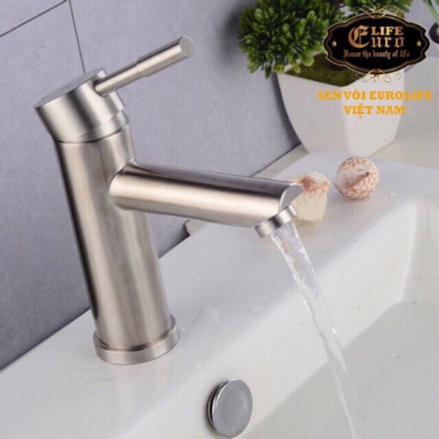 Vòi Lavabo nóng lạnh Inox SUS 304 Eurolife EL-1202