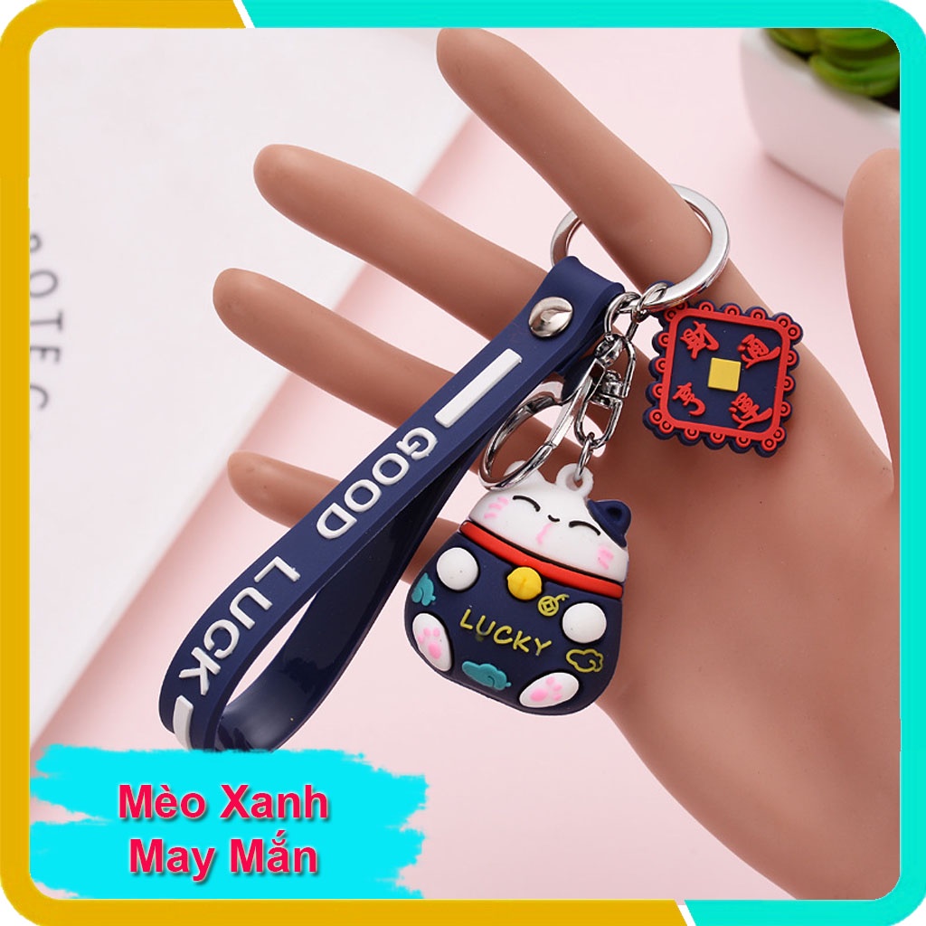 Móc Khóa Mèo May Mắn, Sản Phẩm Cao Cấp, Làm Móc Khóa Xe, Móc Treo Trên Balo, Túi Xách KP03