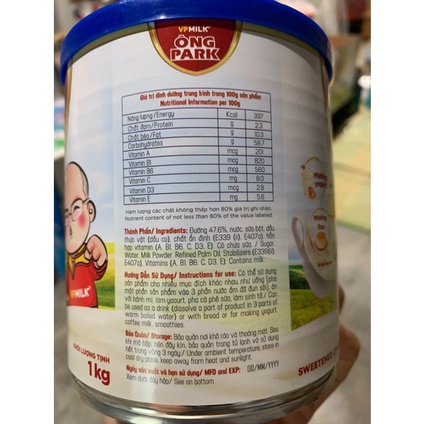 Sữa đặc có đường Vpmik Ông Park 390g