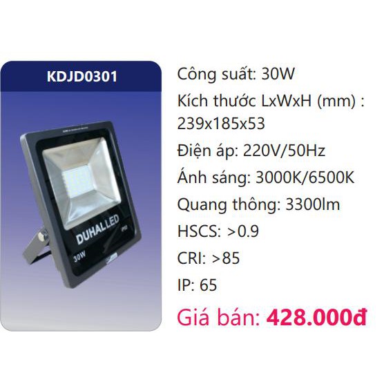 Đèn pha led 30W Duhal KDJD301