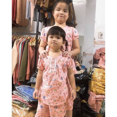 Bộ pijama mặc nhà lửng cánh tiên vải kate cotton cho bé gái 12-32kg - Hirokids