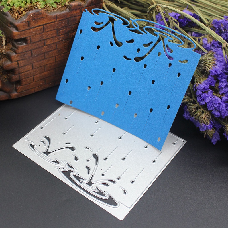 Khuôn Cắt Giấy Làm Từ Kim Loại Hình Cây Mưa Trang Trí Scrapbook