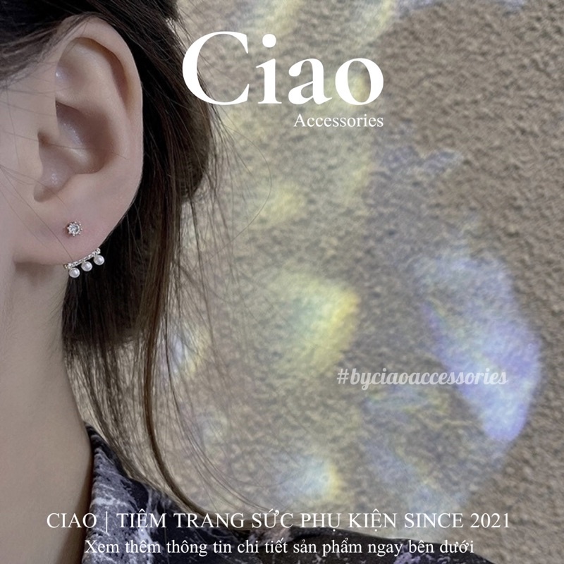 [HOẢ TỐC 1H] Khuyên tai/ Bông tai dáng dài mạ bạc S925 thiết kế đính đá lấp lánh xinh xắn Mira Ciao