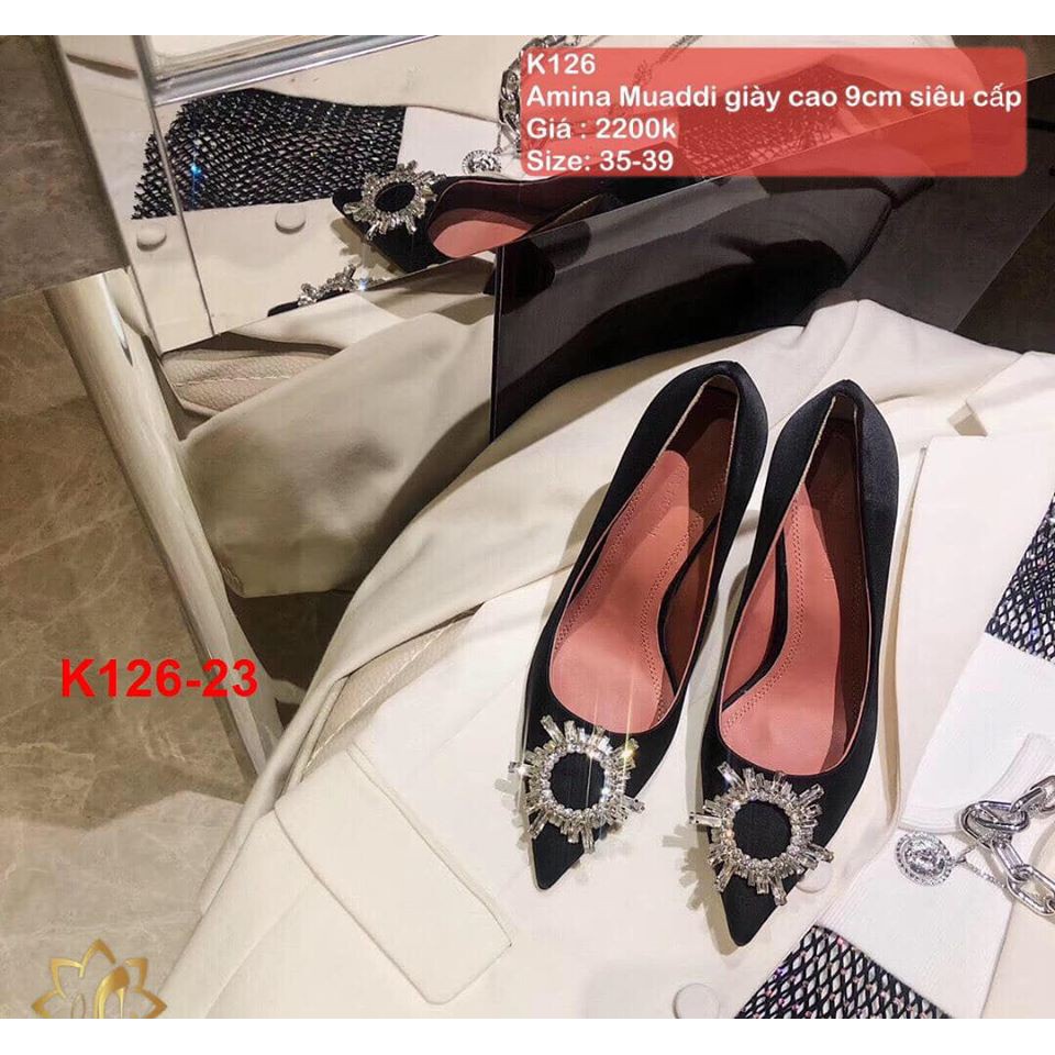 K126-23 Amina Muaddi giày cao 9cm siêu cấp