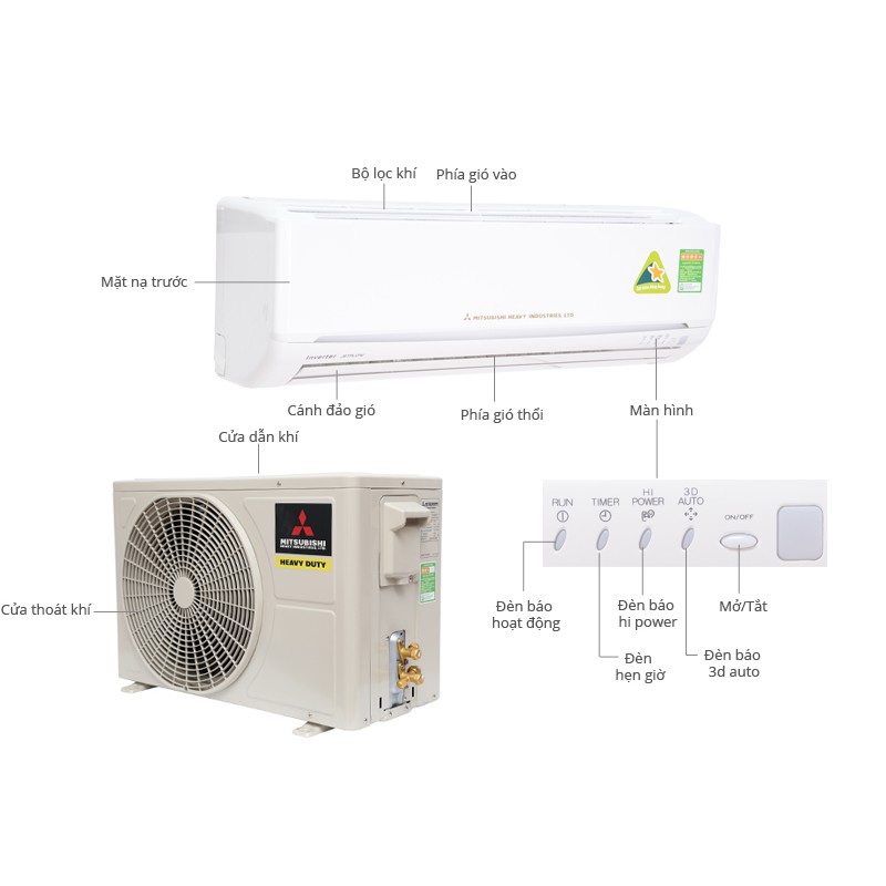 Điều hòa Mitsubishi Heavy SRK/SRC13YL-S5 1 chiều 1.5 HP Inverter