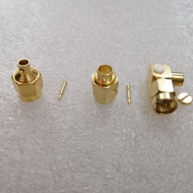 Đầu SMA male hàn cáp dẻo RG402 RG405