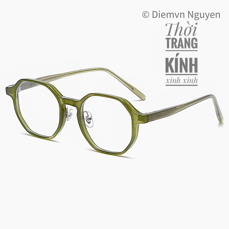 Gọng kính cận cao cấp đa giác 9035, gọng cận nam nữ cốt thép chắc chắn
