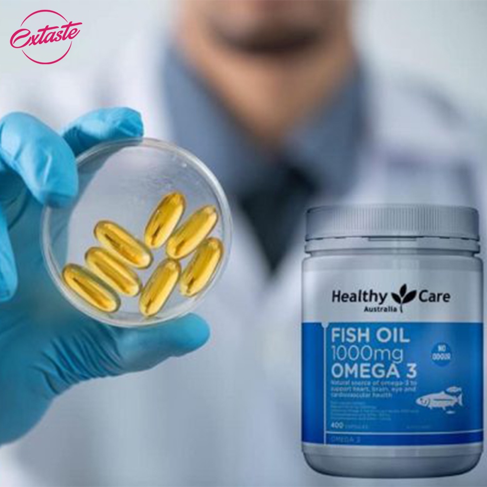 Dầu cá tự nhiên Healthy Care Fish Oil 1000mg Omega 3 sáng mắt 400 viên - extaste