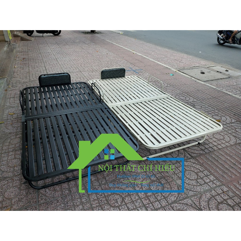 Giường sắt gấp di động 1m x 2m
