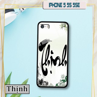 Ốp lưng kính 3D iPhone 5/ 5S - chữ thư pháp ý nghĩa