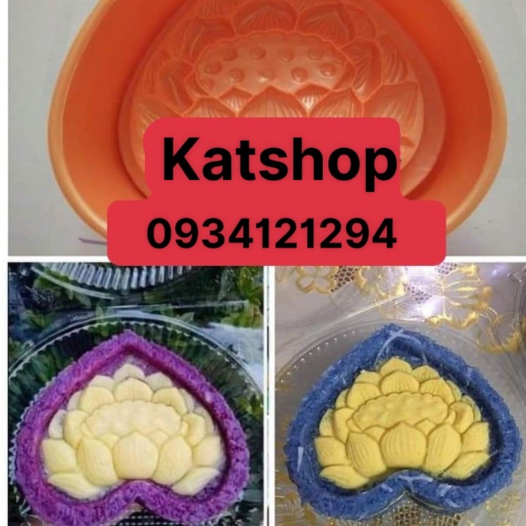 Khuôn làm xôi trái tim hoa sen size đại 16cm nhựa cứng bền đẹp