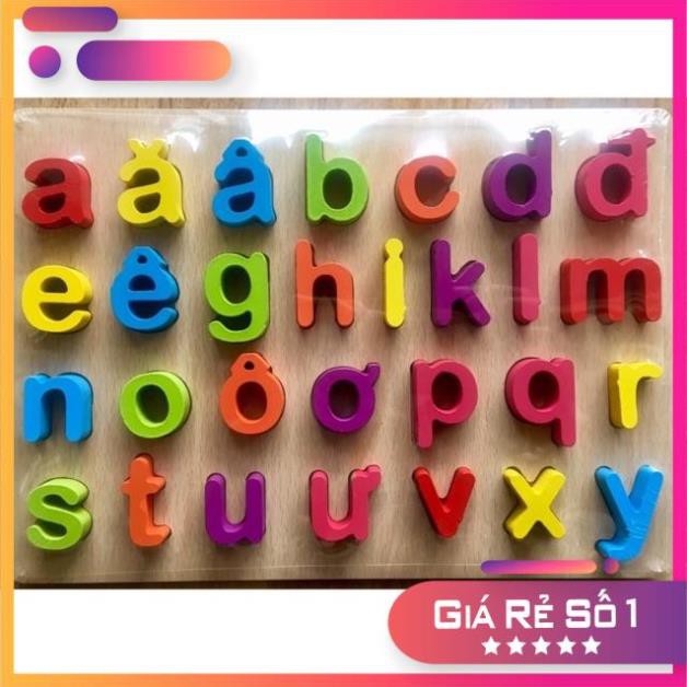 Bảng Chữ Cái Tiếng Việt Nổi In Thường Bằng Gỗ Cho Bé [HÀNG LOẠI 1] - Giúp Bé Vừa học Vừa Chơi