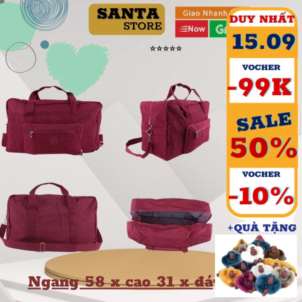 Túi trống du lịch Kipling KL92287 đeo xách tay đựng đồ cá nhân, quần áo cỡ lớn vải dù cao cấp thời trang SANTA STORE