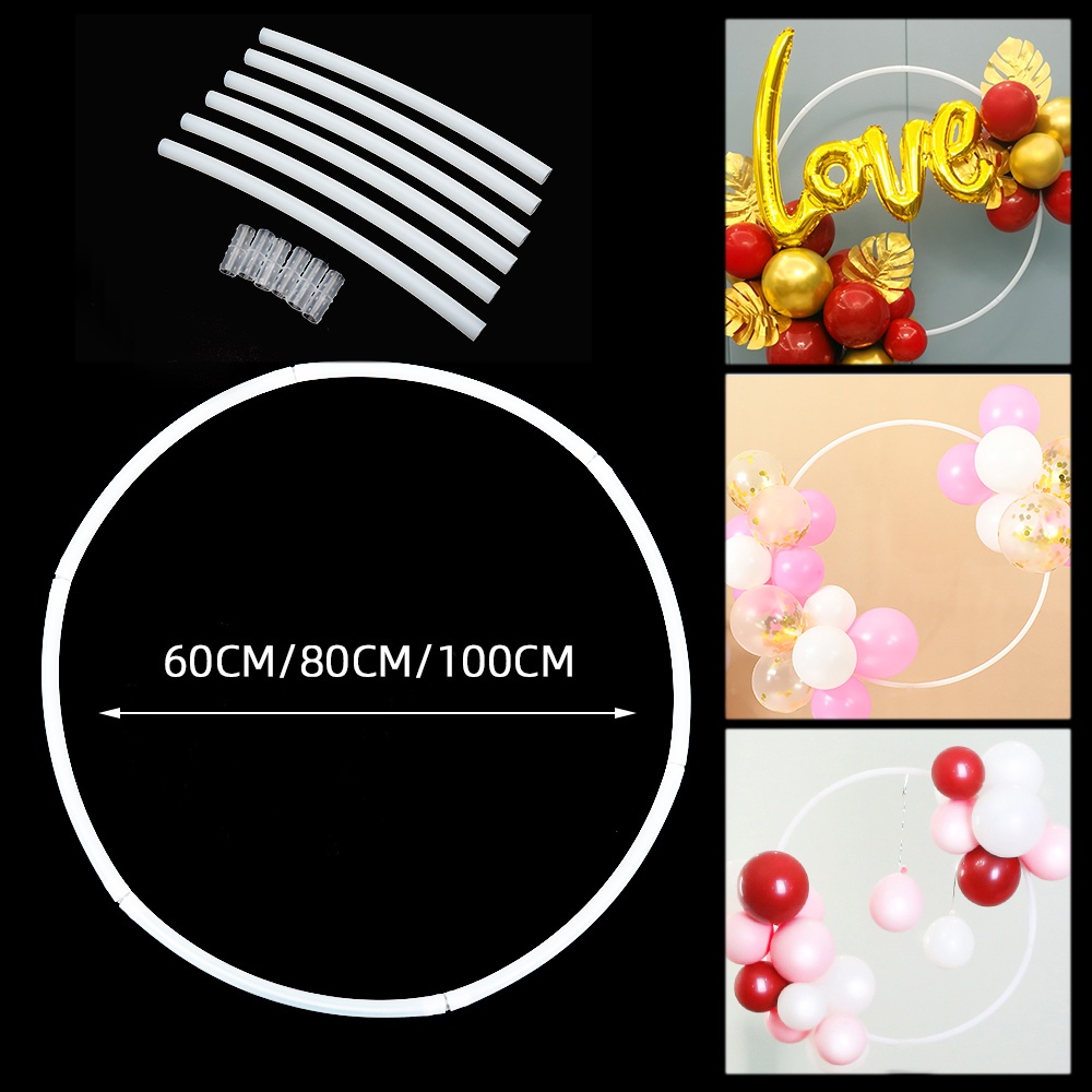 Khung Vòng Nhựa 60 / 80 / 100cm Gắn Bong Bóng Trang Trí Tiệc Sinh Nhật / Tiệc Cưới / Giáng Sinh DIY