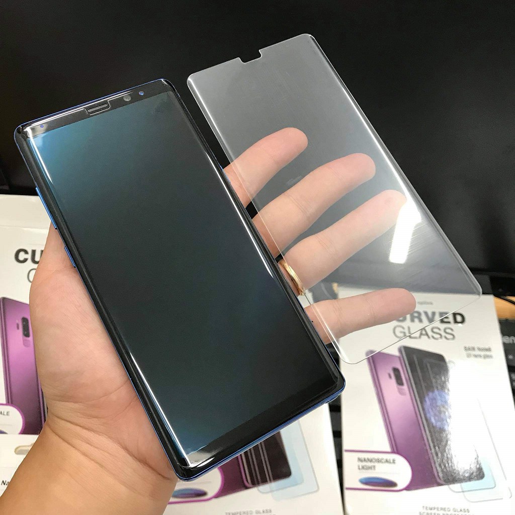 Kính cường lực full keo UV sam sung galaxy note8/ note9/ s8/ s9/ s7e/ s8p/ s9p