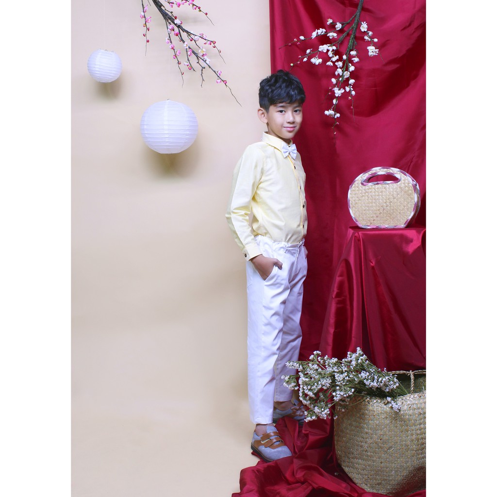 Áo sơ mi tay dài bé trai vải fo từ 1 - 12 tuổi để đi chơi  TAS020 - JADINY