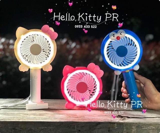 QUẠT SẠC USB HELLO KITTY - DORAEMON DOREMON