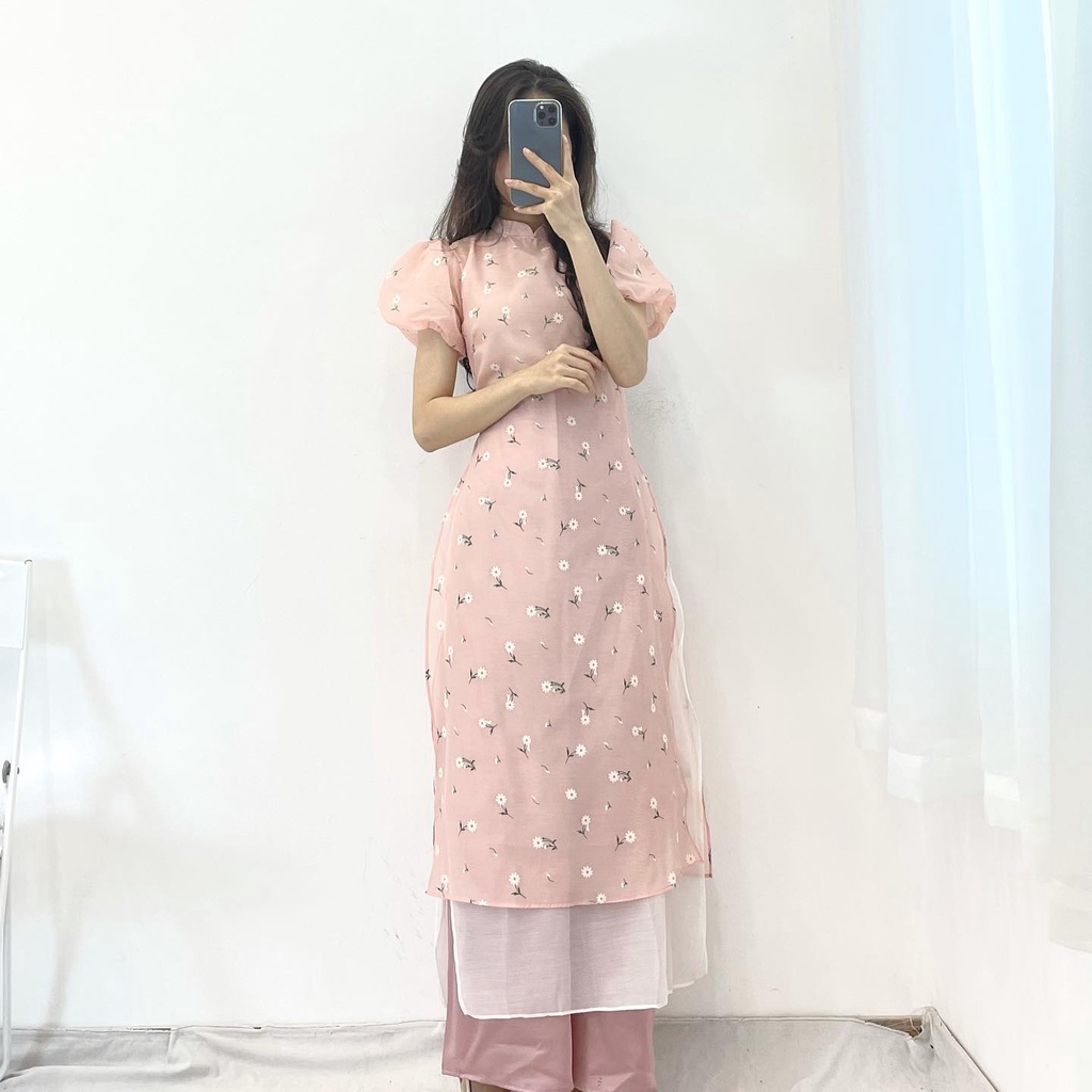 Set áo dài hoa cách tân new miho.houe
