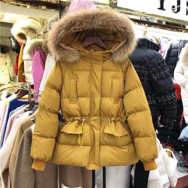 Áo khoác phao thắt eo