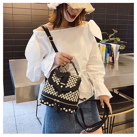 Ba Lô Mini Đính Kim Cương Giả Phong Cách Mới Phương Tây Dễ Phối Đồ Thời Trang Cho Nữ