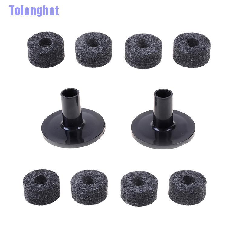 Tolonghot> 8PCS 25mm felt washer + 2PCS cymbal sleeves replacement for shelf drum kit