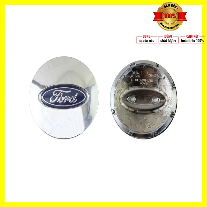 01 chiếc Logo chụp mâm bánh xe ô tô Ford đường kính 65mm FORD-65, Nhựa ABS