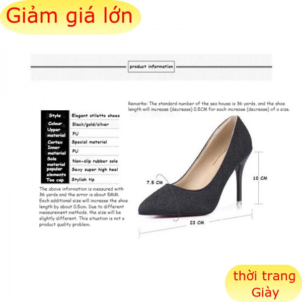 Giày Cao Gót 9cm Thời Trang Hàn Quốc Cho Nữ