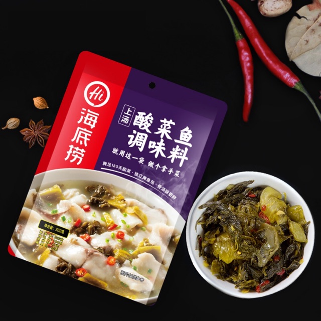 Gia vị canh dưa cá cay Haidilao