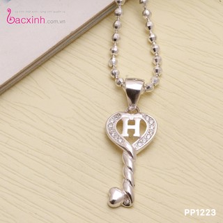 Mặt dây chuyền bạc Ý 925 Bạc xinh Huệ Ngân Chìa khóa trái tim PP1223