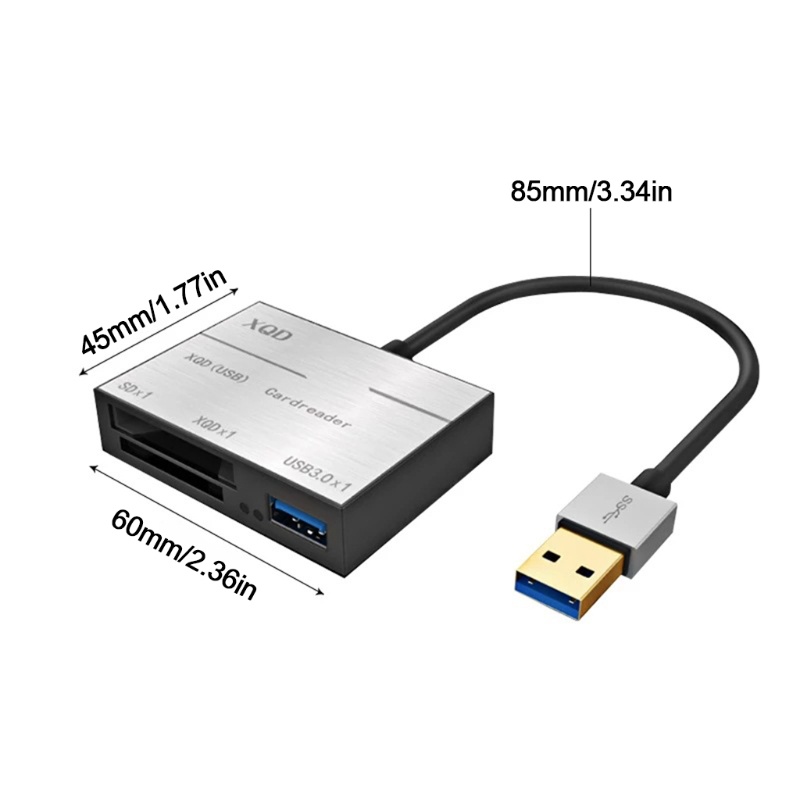 Đầu Đọc Thẻ Nhớ Hub Usb 3.0 Tốc Độ Cao 2 Trong 1 SD/Tf M2/MS