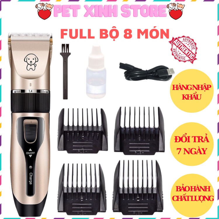 Tông đơ cắt lông chó mèo CLIPPER, Tông đơ chó mèo full bộ 8 món nhập khẩu siêu bền