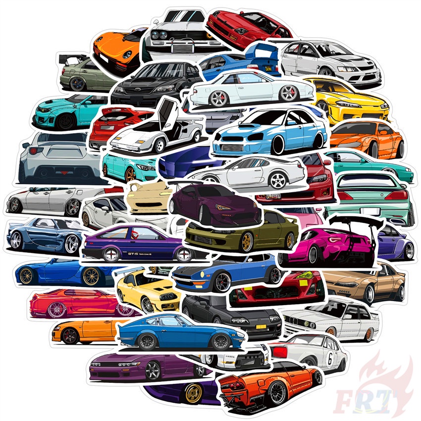 50Pcs/Set ❉ HellaFlush SuperRun Supercar & Hot Rod Series 04 - JDM Racing Cars Stickers ❉ DIY Fashion Mixed Waterproof Doodle Decals Stickers