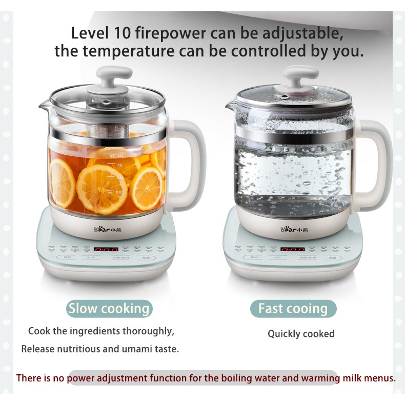 Bình đun nước điện tử BEAR YSH-C15F1 thông minh 1000W dung tích 1.5L có giá đỡ trứng chuyên dụng