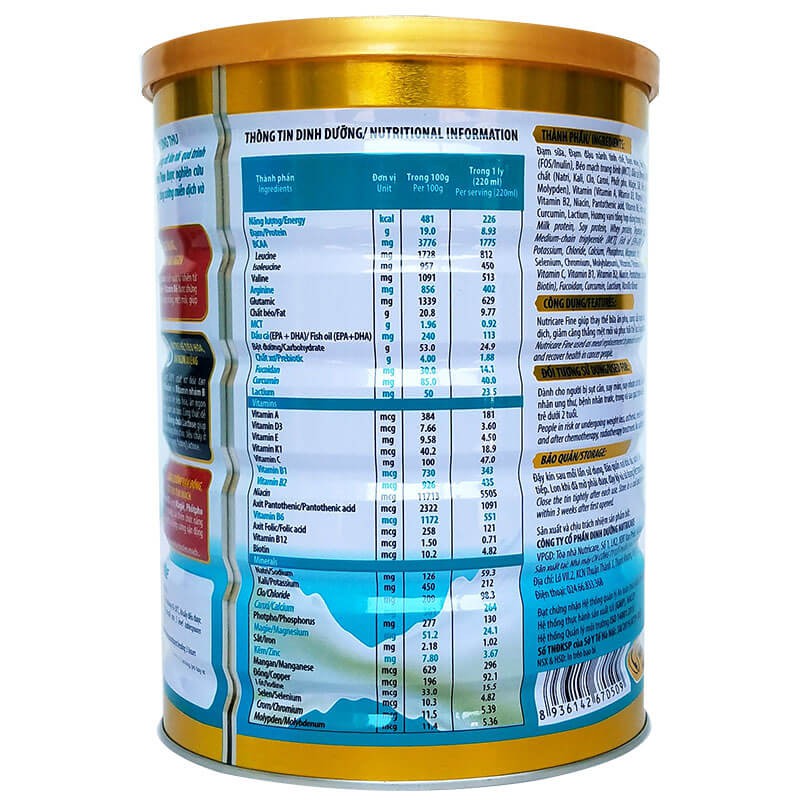 Sữa Nutricare Fine 900g [Dành cho người ung thư]